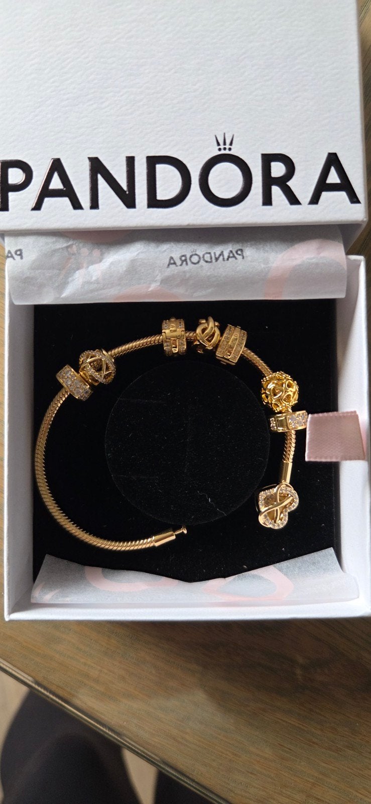 Pandora armband infinity gold plated 18 cm, Ophalen of Verzenden, Nieuw, Goud, Zilver