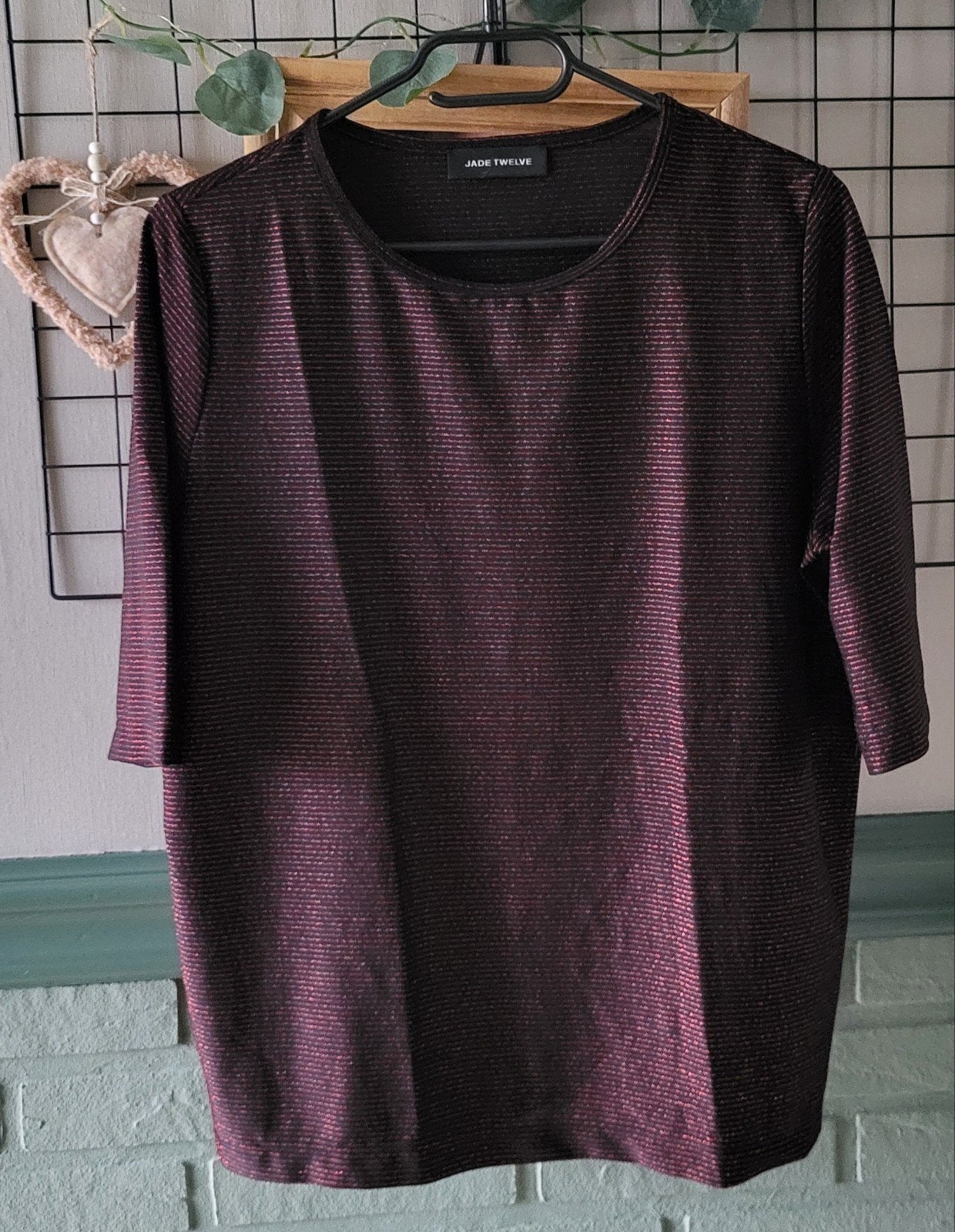 Jade Twelve T-shirt Maat M - Lurex Love Lipstick Red, Kleding | Dames, Maat 38/40 (M), Jade Twelve, Ophalen of Verzenden, Zo goed als nieuw