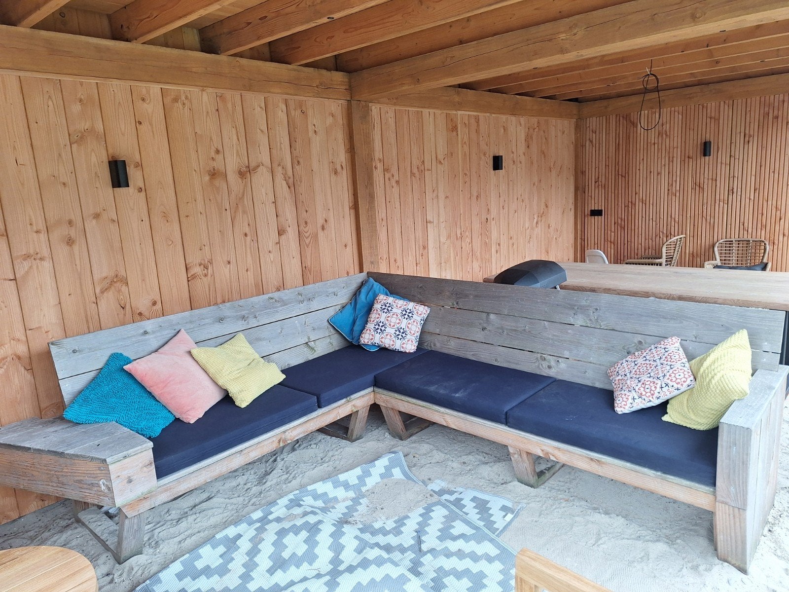 Douglas loungebank op maat met sidetable, Tuin en Terras, Ophalen, Gebruikt, Bank, Loungeset