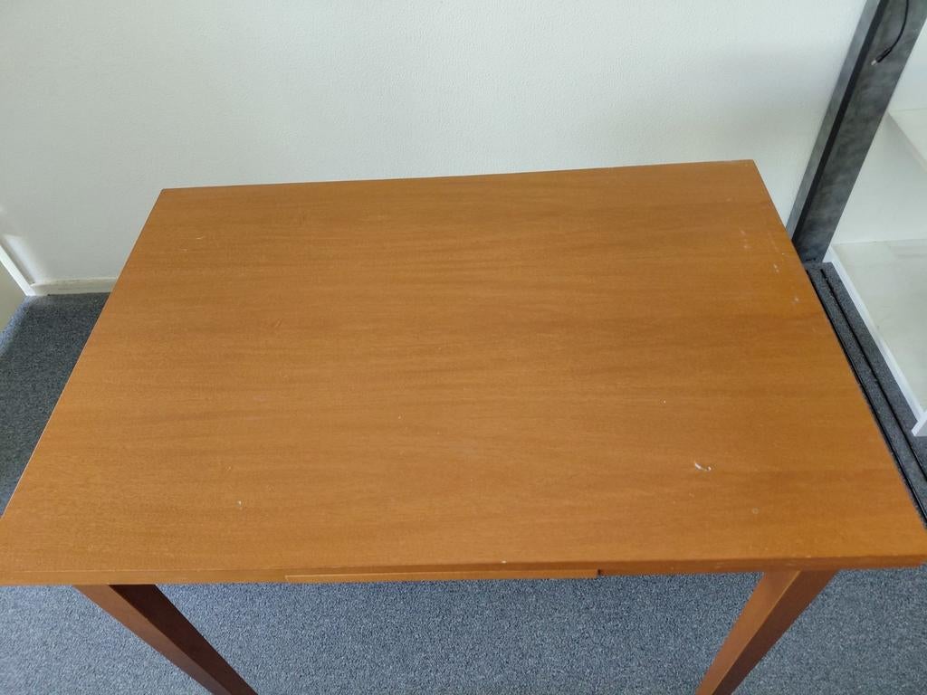 Uitschuifbare eettafel 90x60 kersenhout, Huis en Inrichting, Tafels | Eettafels, Ophalen, Rechthoekig, Kersenhout, 50 tot 100 cm