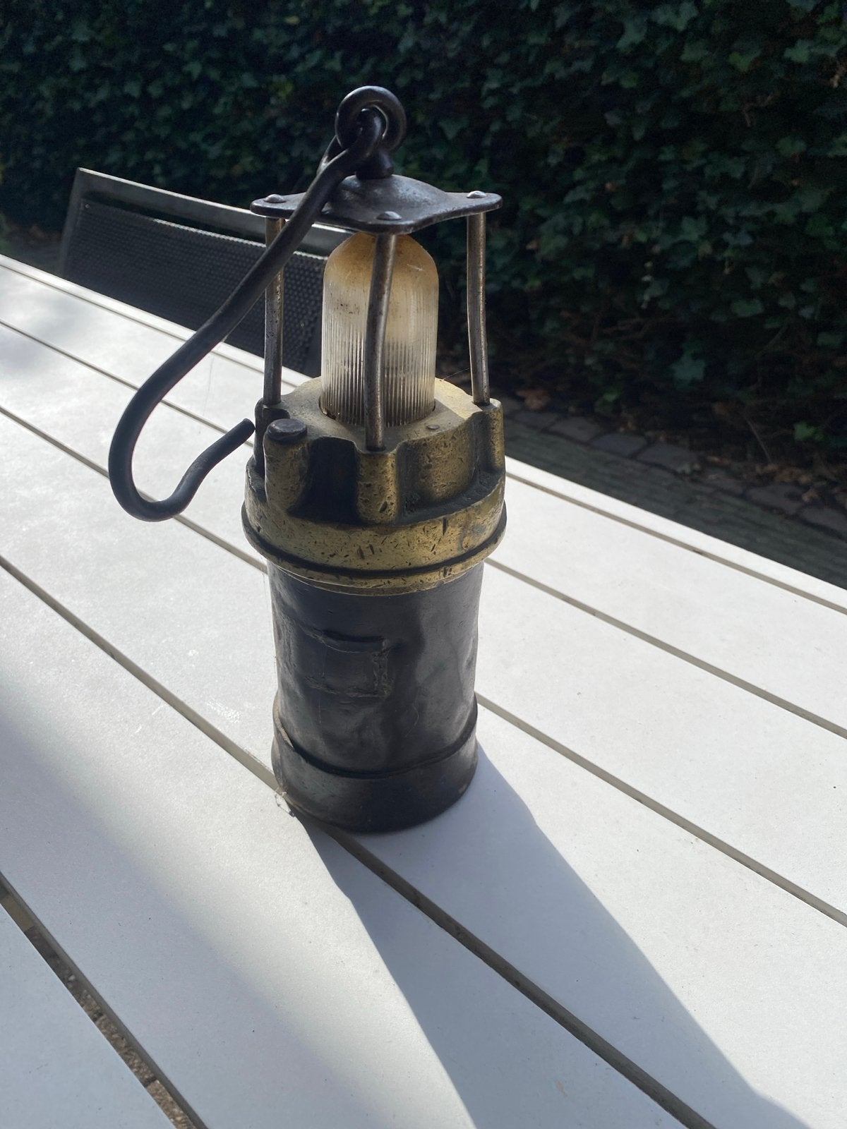 Antieke mijnlamp - Vintage industriële decoratie, Ophalen of Verzenden