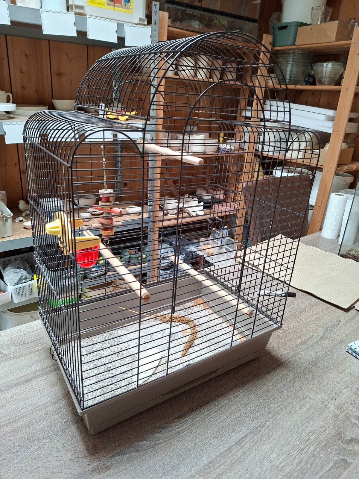 Kanarie of parkietenkooi, Dieren en Toebehoren, Vogels | Hokken en Kooien, Ophalen, Hout, Vogelkooi