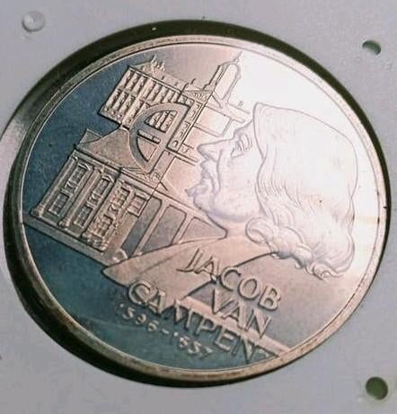 2,5 ECU munt Jacob van Campen 1996, Postzegels en Munten, Munten | Nederland, Koningin Beatrix, Zilver, Ophalen of Verzenden, Losse munt