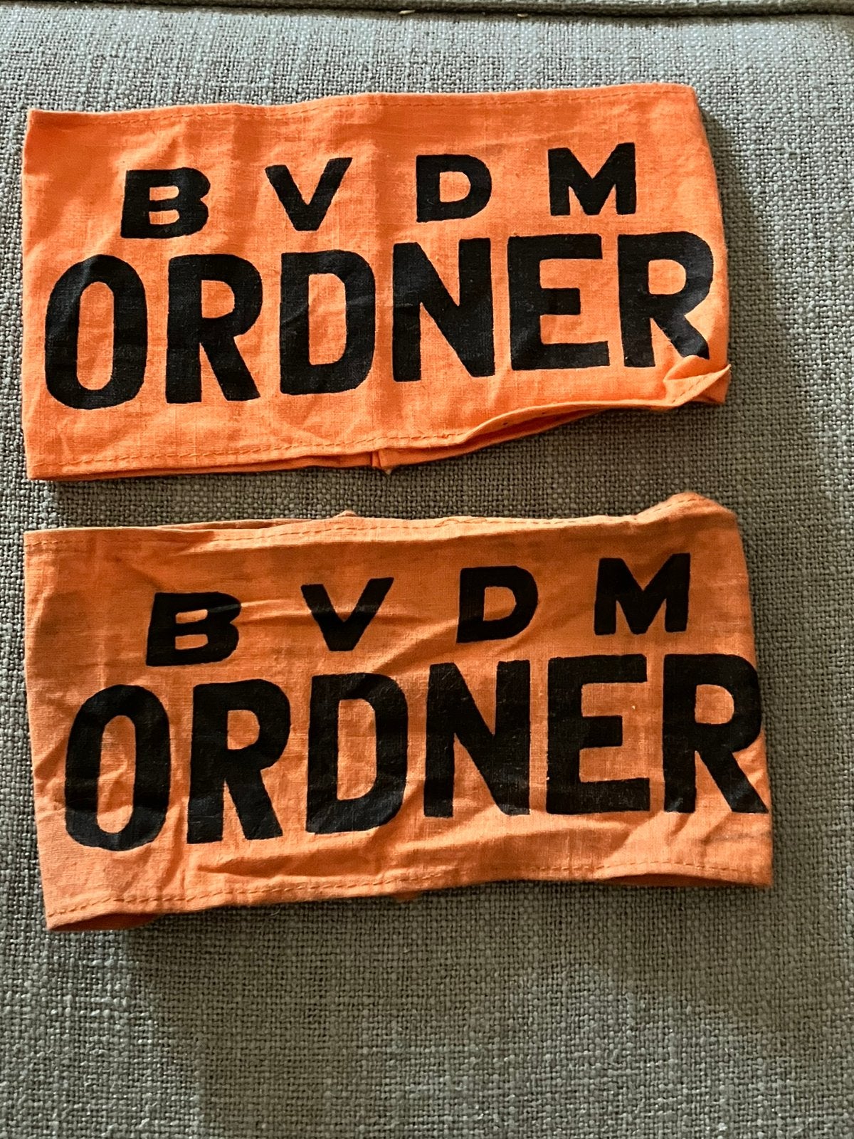 2 x Vintage mouwband duitse motorclub motor motoren bmw dkw, Ophalen of Verzenden, Gebruikt, Motoren