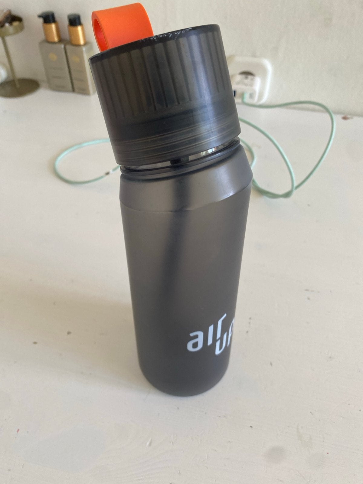 Air Up drinkfles - Grijs met oranje pod, Ophalen of Verzenden, Gebruikt