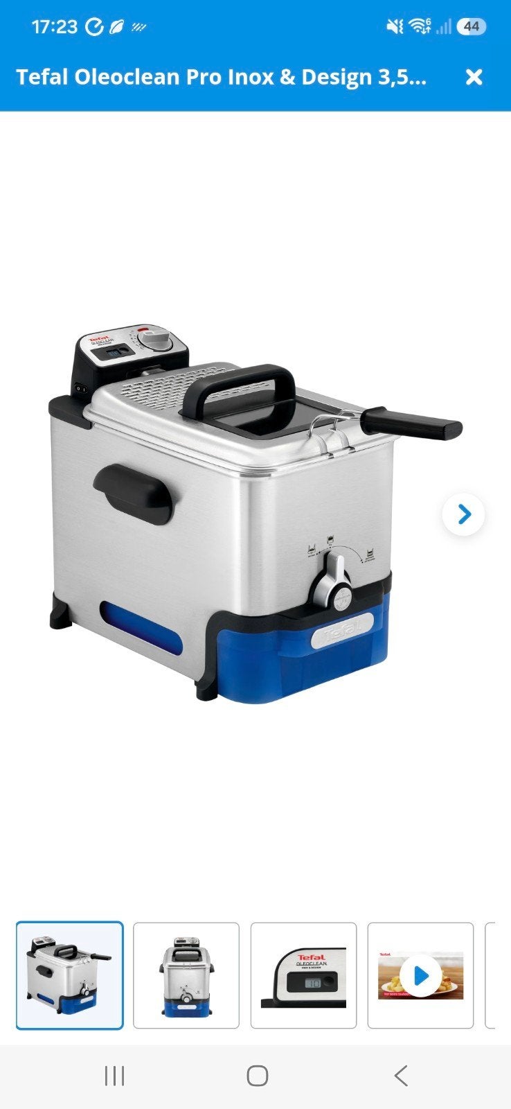Tefal Oleoclean Pro Inox & Design 3,5L Frituurpan, Witgoed en Apparatuur, Frituurpannen, 3 tot 4 liter, Verzenden, Zo goed als nieuw