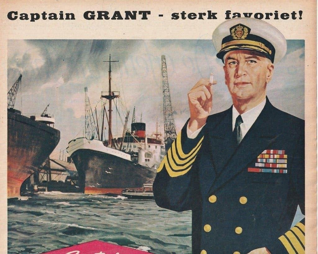 Retro reclame 1960 Captain Grant sigaretten Havens plaatjes, Verzenden, Overige typen