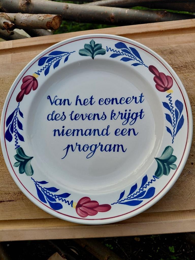 Bord met spreuk. Boerenbont., Ophalen of Verzenden