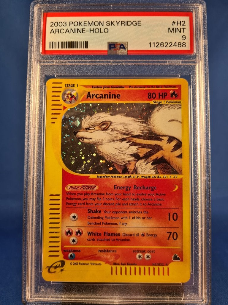 Arcanine H2/144 - Skyridge (PSA 9), Verzenden, Gebruikt