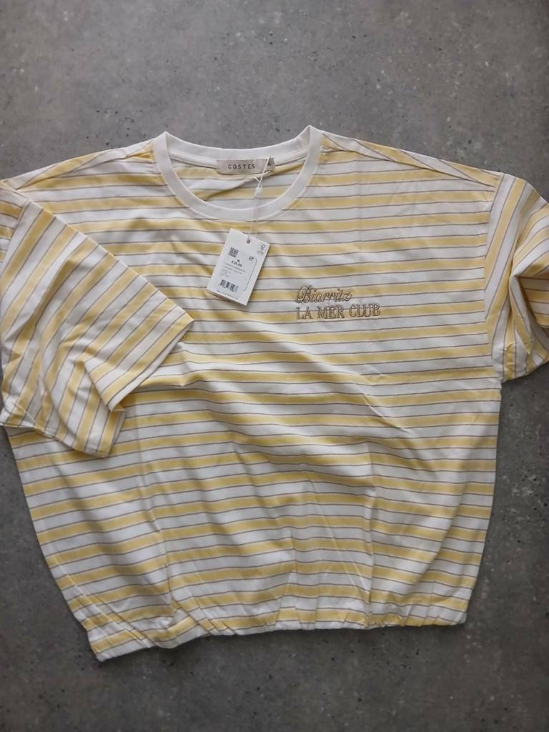Costes T-Shirt Nieuw Maat XL - Geel/Wit Gestreep, Geel, Maat 46/48 (XL) of groter, Nieuw, Ophalen of Verzenden