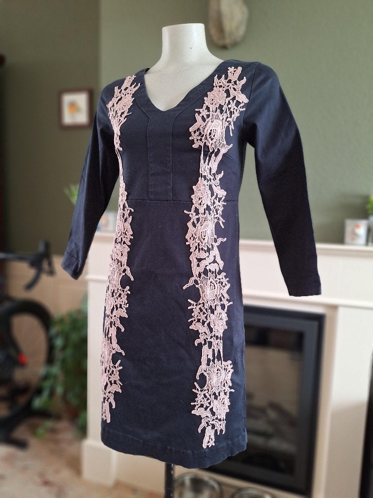 Almatrichi grijs roze jurk sp 38 nl 36 S, Kleding | Dames, Verzenden, Zo goed als nieuw, Knielengte, Maat 36 (S)