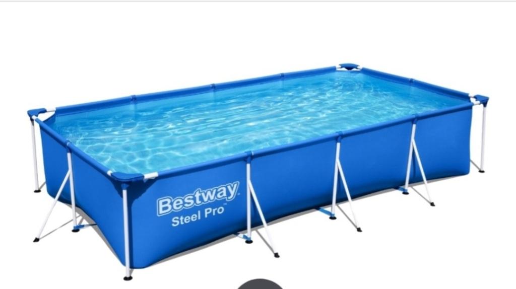 BESTWAY ZWEMBAD 400X211X81CM  Z.G.A.N, Tuin en Terras, Zwembaden, Ophalen, 200 tot 300 cm, 80 tot 120 cm, Zo goed als nieuw