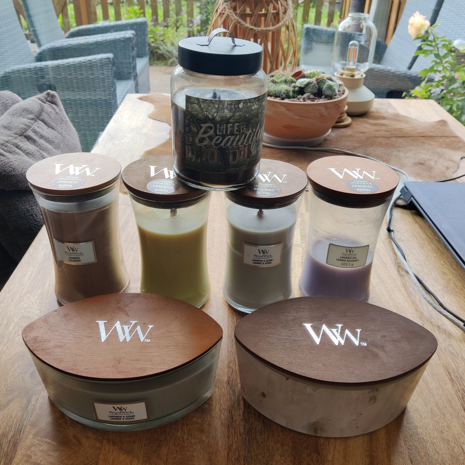 Diverse Woodwick kaarsen te koop!, Ophalen of Verzenden, Geel, Woodwick