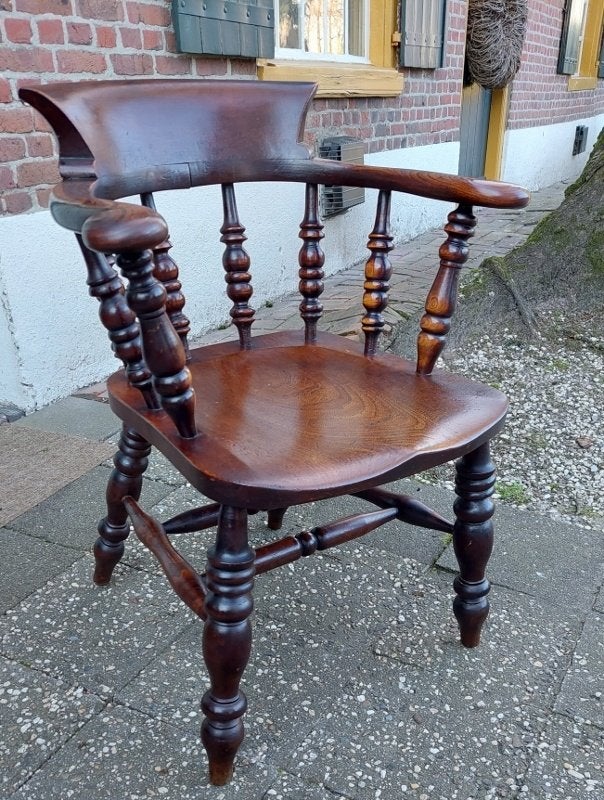 Engelse Captainchair armstoel bureaustoel ca1800., Antiek en Kunst, Ophalen of Verzenden