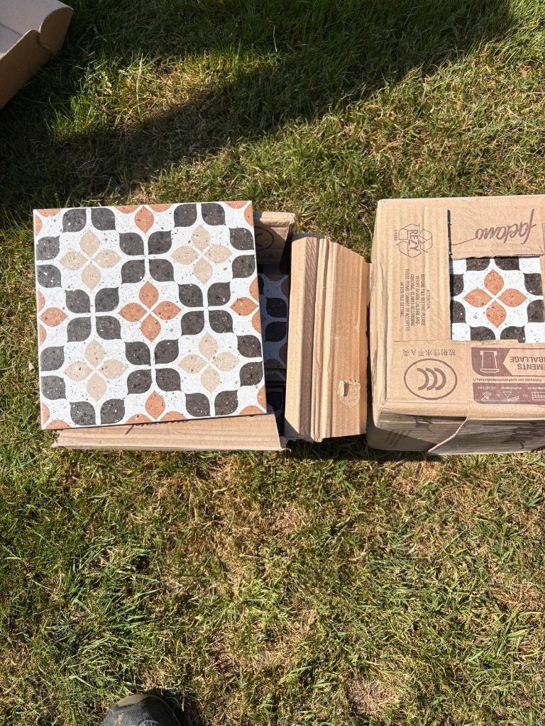 Del Conca Frammenti Terracotta Fiore tegels 20x20 + zwart, Doe-het-zelf en Verbouw, Keramiek, Nieuw, Ophalen of Verzenden, 20 tot 40 cm