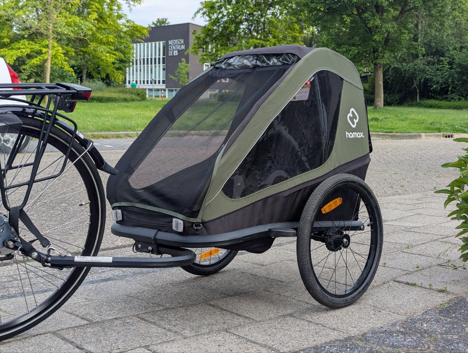 HAMAX Ixplorer Fietskar - Kinderkar met wandelset, Ophalen, Opvouwbaar, HAMAX, Zo goed als nieuw