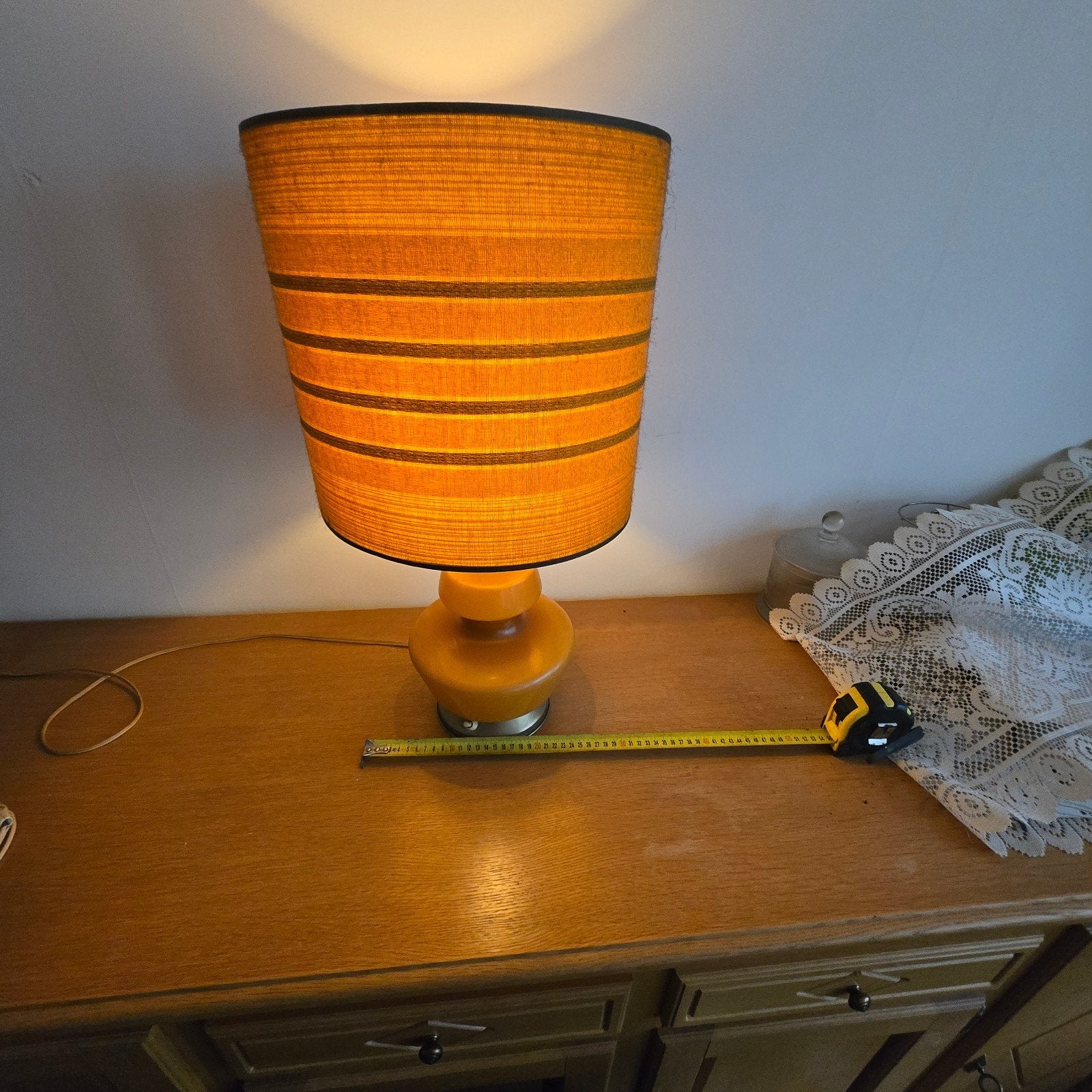 Vintage De Rupel Boom lamp jaren 70 - Originele kap, Ophalen of Verzenden, Glas, Minder dan 50 cm