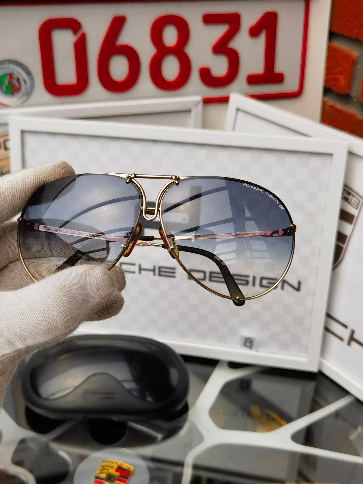Origineel porsche design vintage piloten zonnebril by carrer, Ophalen of Verzenden, Zo goed als nieuw, Blauw, Overige merken