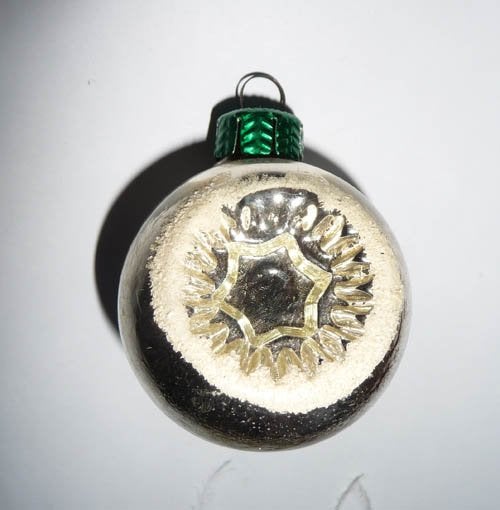 vintage kerstbal met gat sterretje, Diversen, Ophalen of Verzenden, Gebruikt