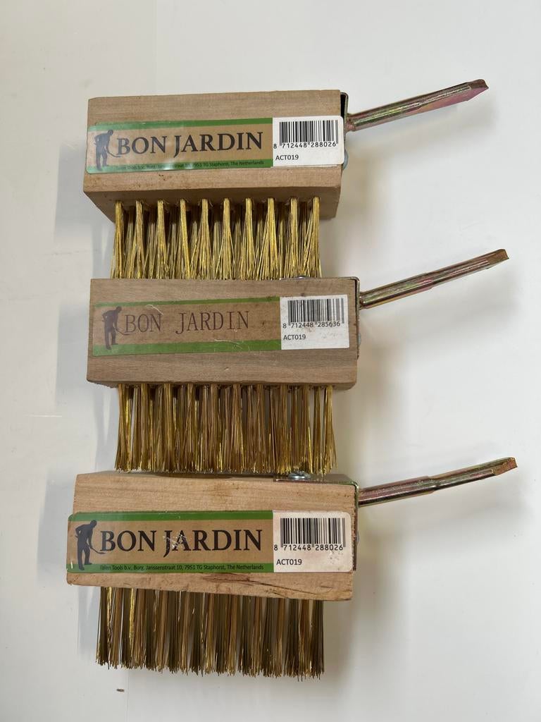 3 stuks Bon Jardin voegenborstel met messing borstels, Tuin en Terras, Hand-tuingereedschap, Nieuw, Overige soorten, Ophalen of Verzenden