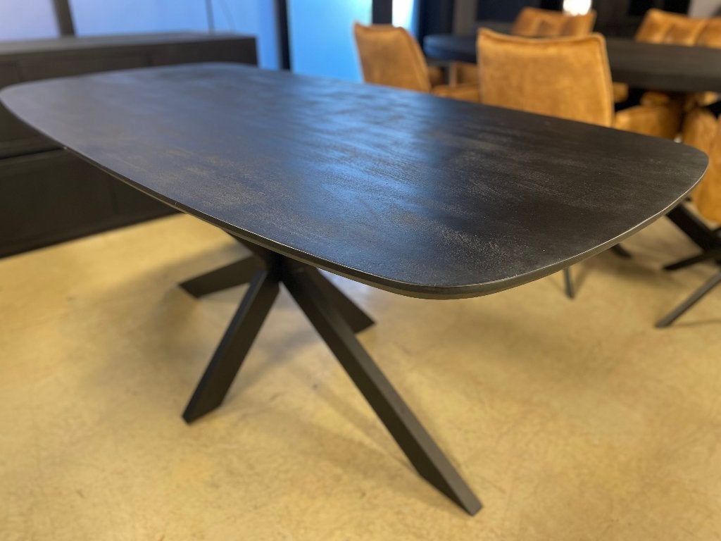 LEEGVERKOOP GOEDKOOPSTE NEDERLAND TAFEL DEENS OVAAL VOORRAAD, Zwart, Nieuw, Ophalen of Verzenden, Modern