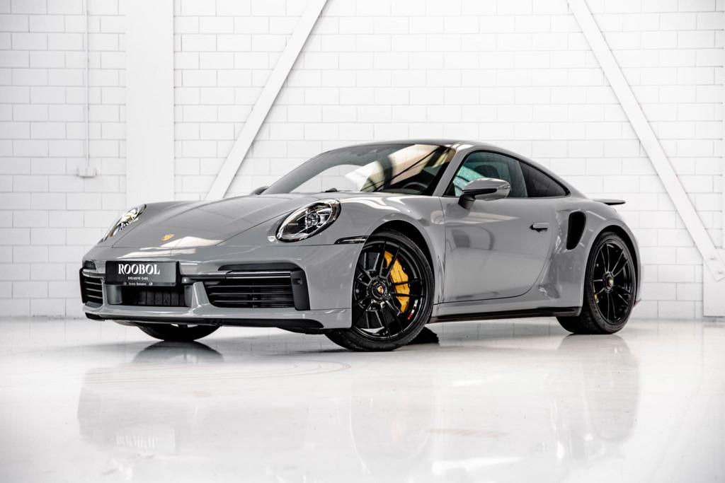 Porsche 911 Turbo S Coupé l Nardo Grijs l BOSE l Sportuitla, Auto's, Porsche, Automaat, Gebruikt, Zwart, 4 stoelen
