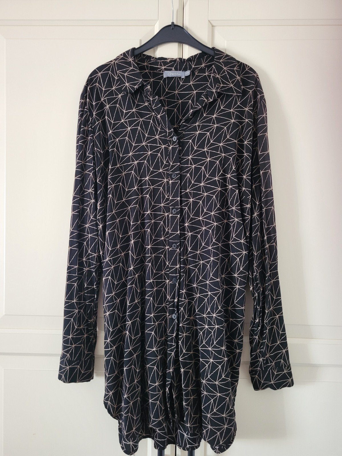 Geisha Blouse met Geometrisch Patroon - Maat M/38, Kleding | Dames, Blouses en Tunieken, Maat 38/40 (M), Geisha, Zwart, Ophalen of Verzenden