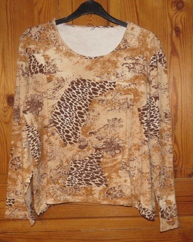 Shirt lange mouw panterprint bruin beige maat XL, Bruin, Maat 46/48 (XL) of groter, Ophalen of Verzenden, Zo goed als nieuw