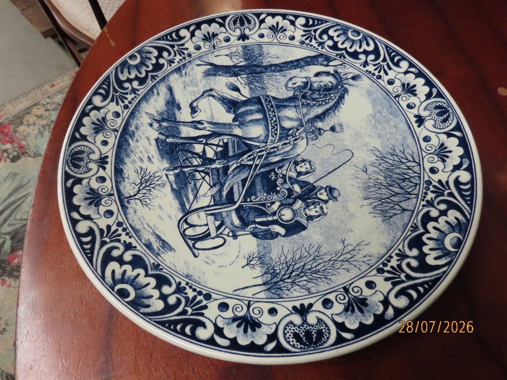 Mooi Bord Sierbord Delft's Blauw Zeeuwse Arreslee anno 1839, Ophalen of Verzenden