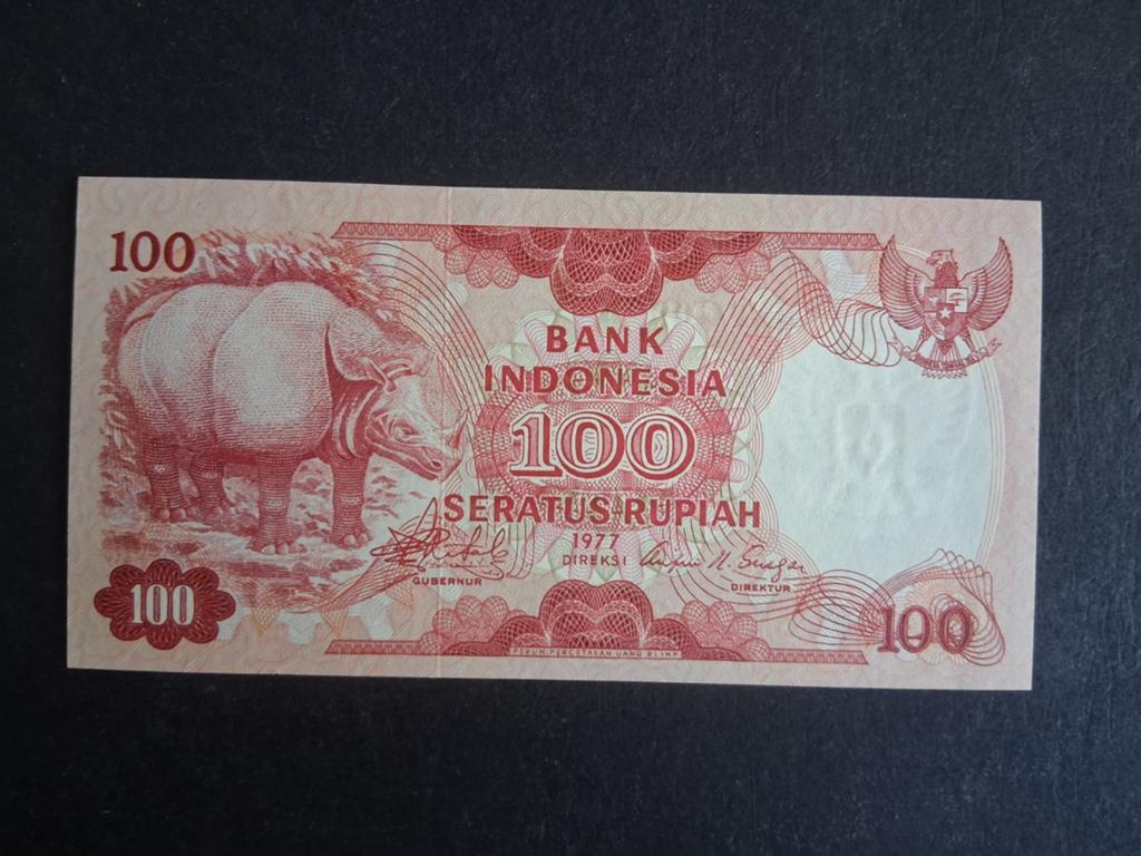 100 rupiah Indonesië unc 1977, Ophalen of Verzenden, Zuidoost-Azië, Los biljet