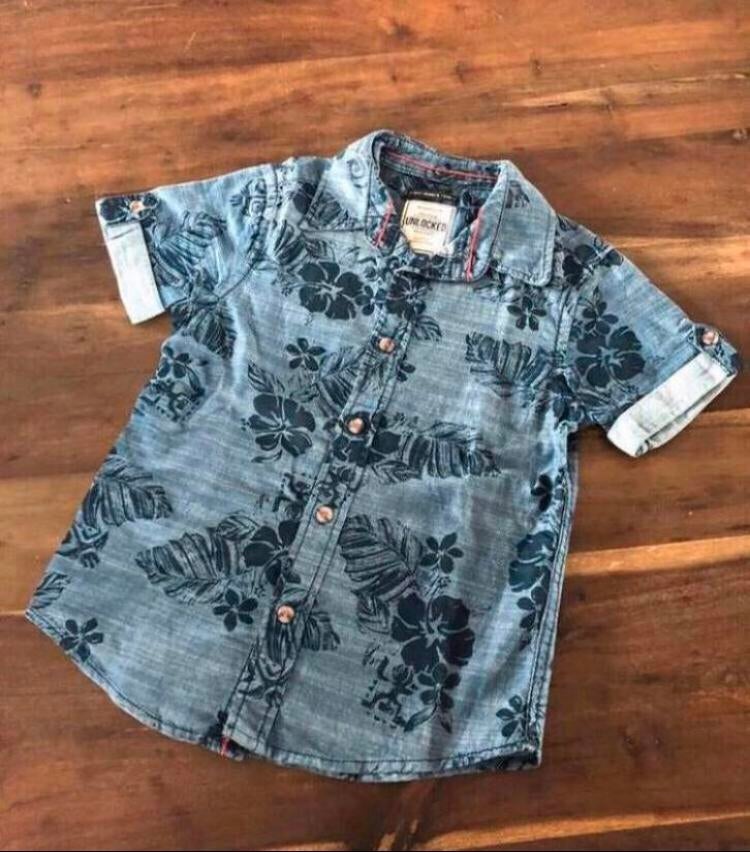 💙 UNLOCKED Mt 116 overhemd blouse HAWAII blauw jongen, Ophalen of Verzenden, Zo goed als nieuw, Jongen, Overhemd of Blouse