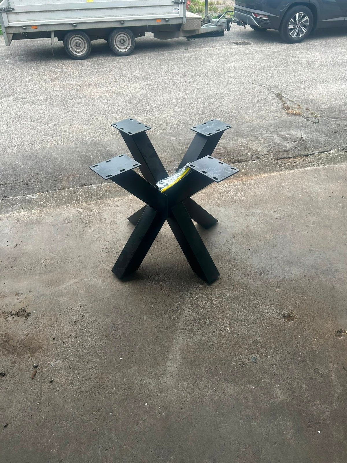 Zwarte spinder tafelpoot, Huis en Inrichting, Ophalen, Tafelpoot, Gebruikt, 50 tot 100 cm