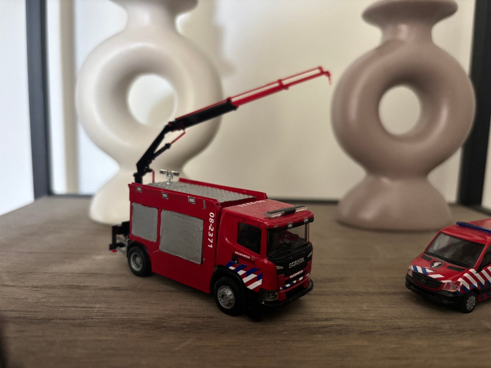 Brandweer scania HV 08-2371 1:87, Ophalen of Verzenden, Zo goed als nieuw, Bus of Vrachtwagen