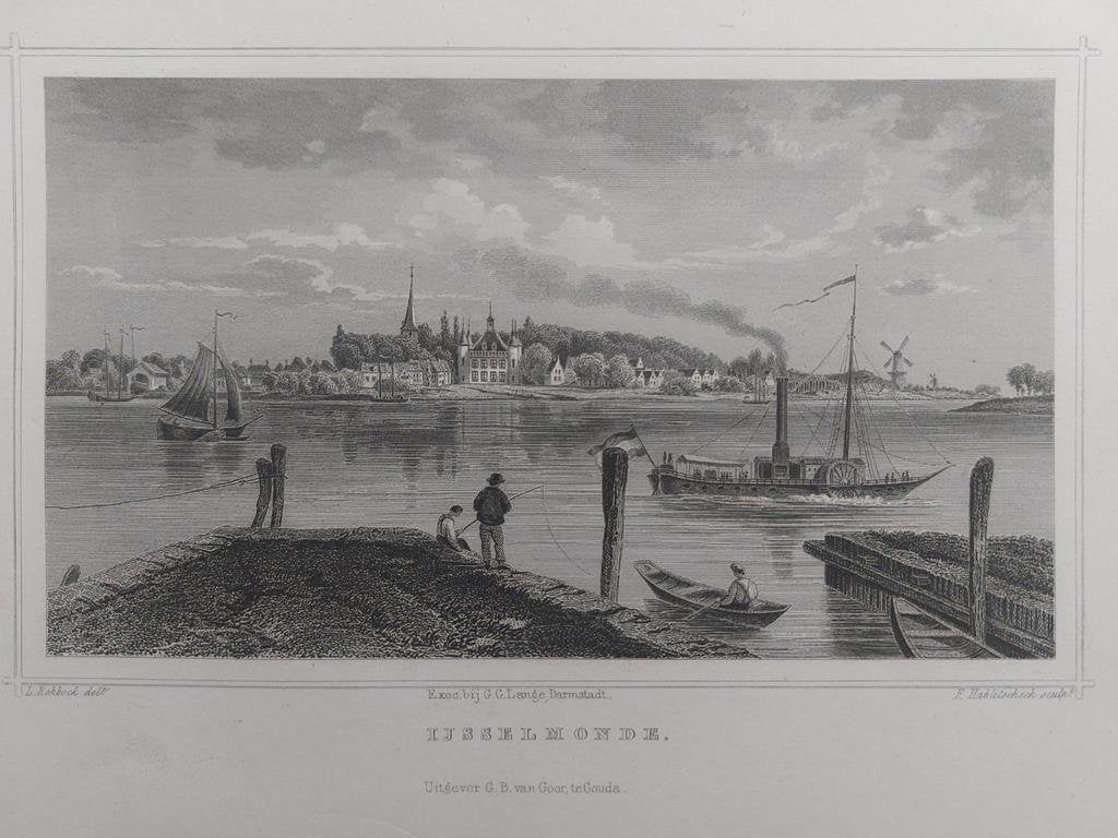 87 / IJsselmonde Gravure uit 1860 van Terwen, Ophalen of Verzenden