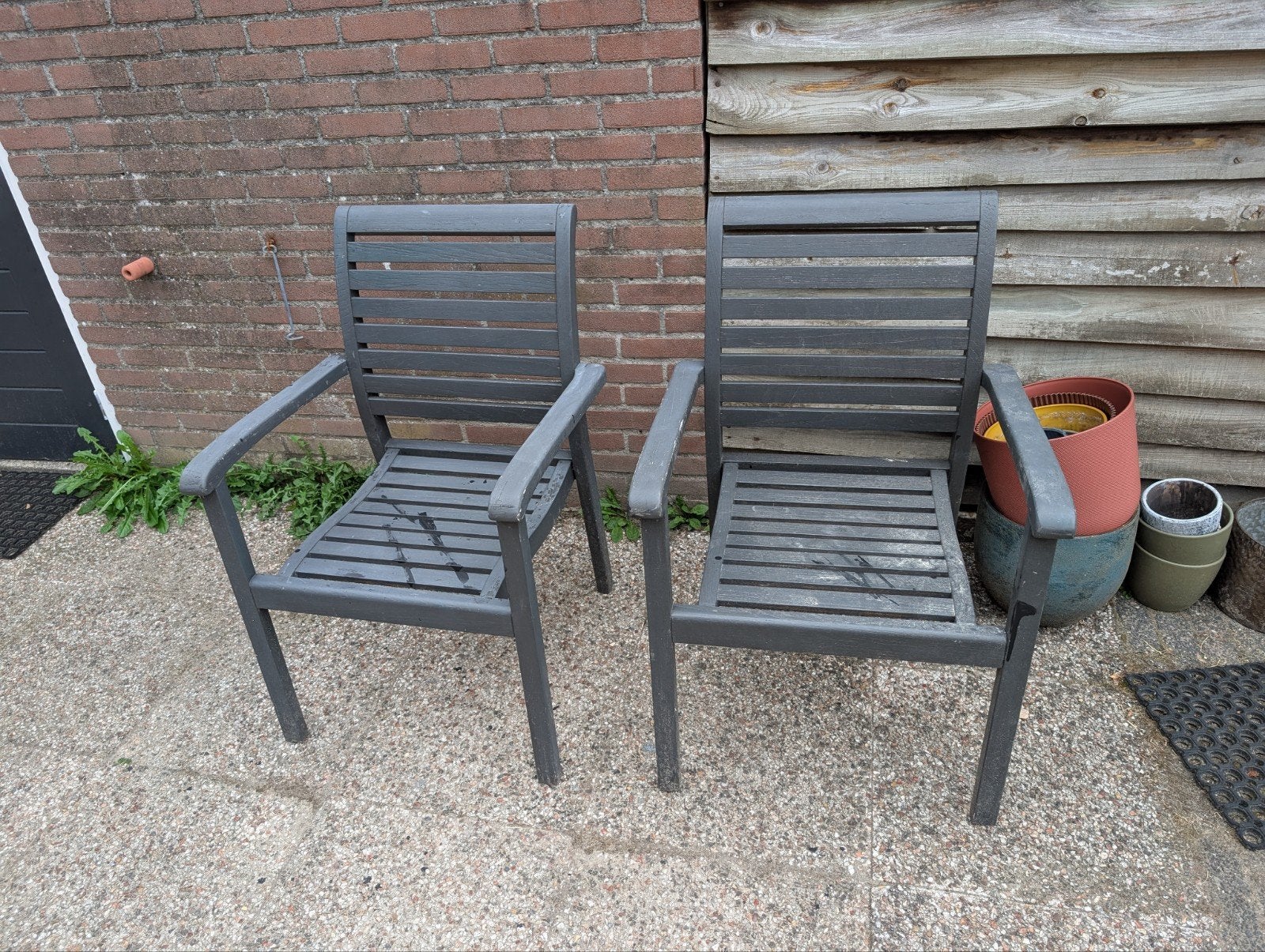 5 Tuinstoelen, Ophalen, Gebruikt, Hout