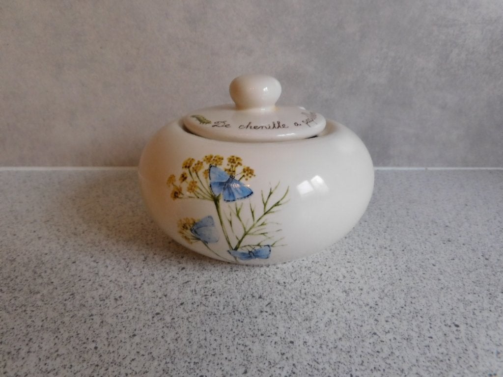 Suikerpot Chenille de Papillon JET by ter Steege, Huis en Inrichting, Keuken | Servies, Overige typen, Ophalen of Verzenden, Zo goed als nieuw