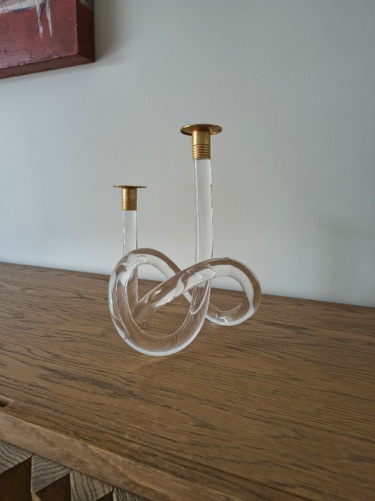 Pretzel - Dorothy Thorpe lucite kandelaar '70, Ophalen of Verzenden, Zo goed als nieuw, Kunststof, Kandelaar