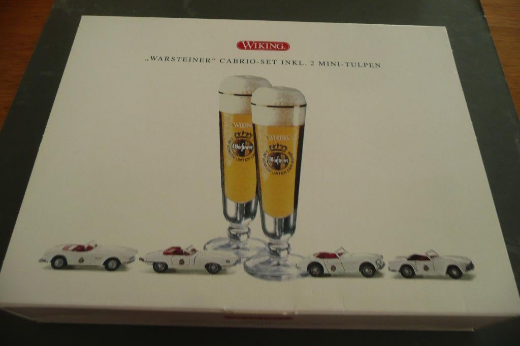 Wiking 9901160 Warsteiner bier cabrio set met mini tulpen, Ophalen of Verzenden, Zo goed als nieuw, Overige typen, Overige merken