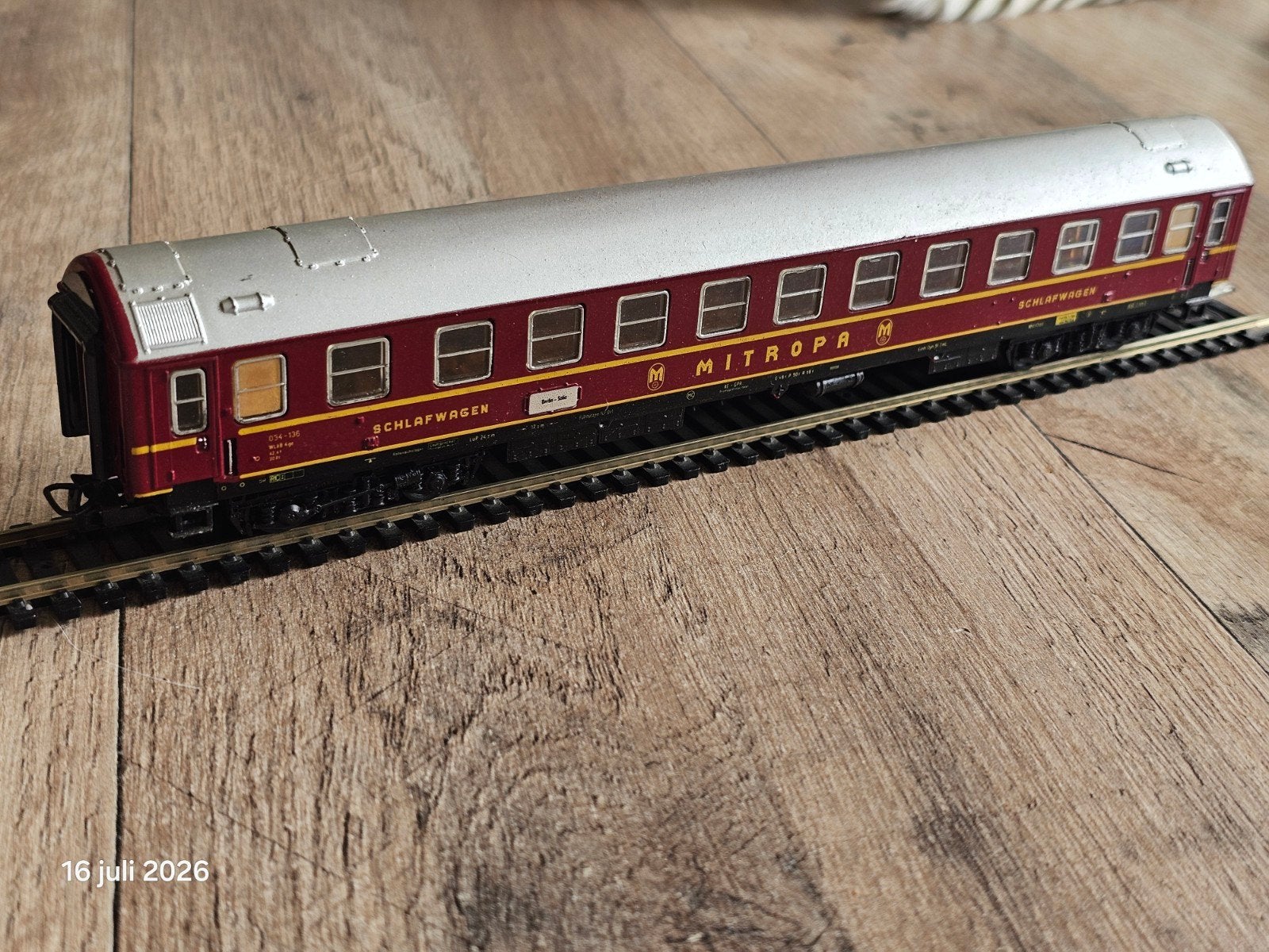 Modeltrein Ho rijtuig DSG met verlichting, zgan, Ophalen of Verzenden, Zo goed als nieuw, Wagon