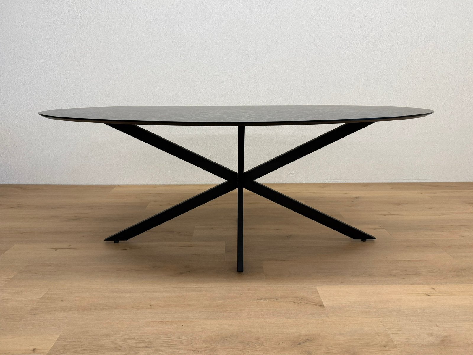 Ovale eettafel 200x100 - Marmer HPL - Direct Leverbaar, Huis en Inrichting, 100 tot 150 cm, 200 cm of meer, Ophalen of Verzenden