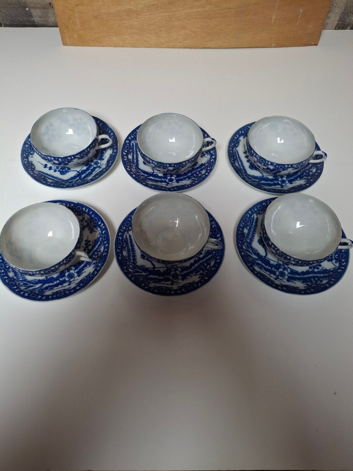 japans eierschaal kopjes en schotel 6 stuksel, Antiek en Kunst, Ophalen