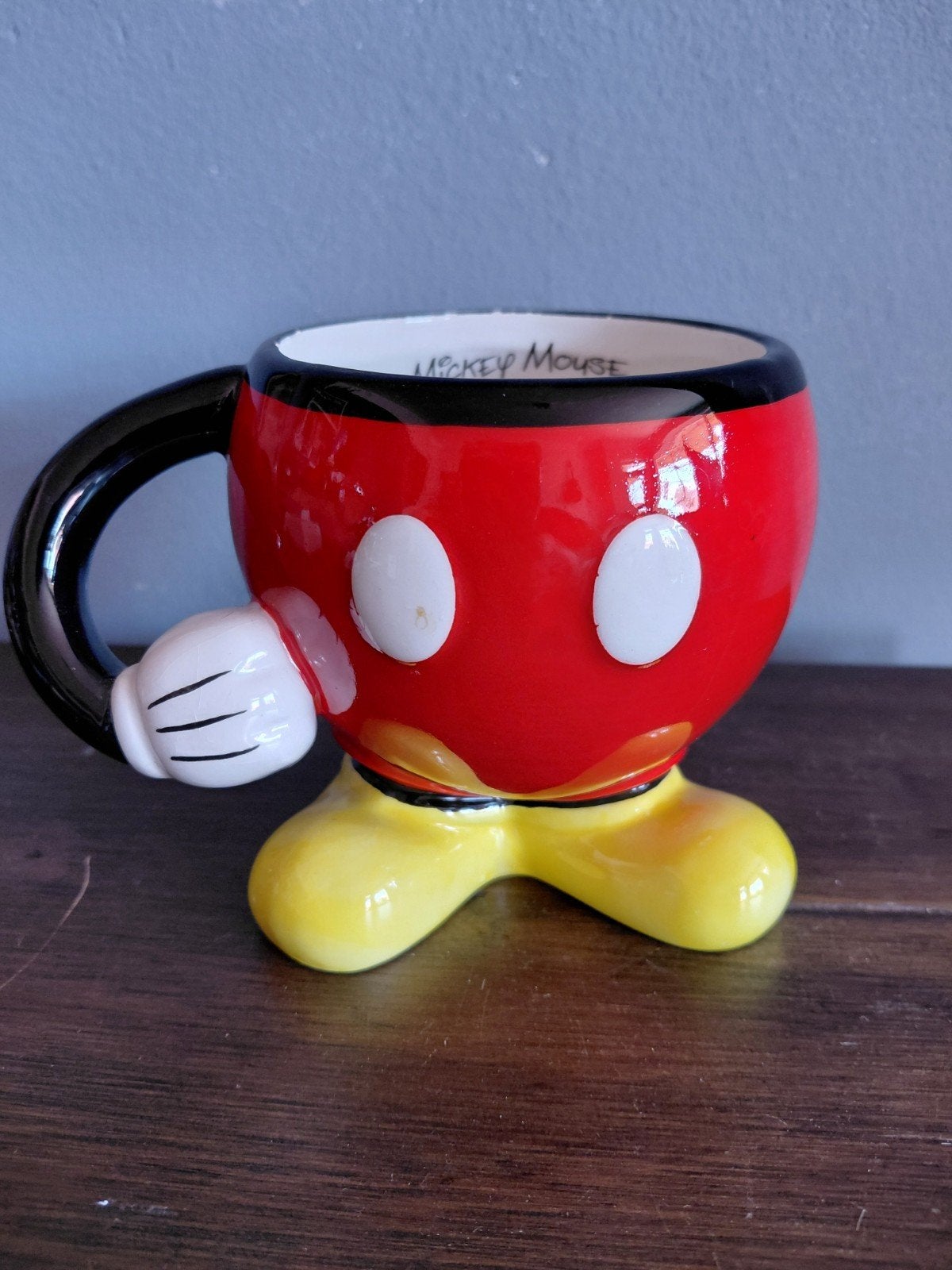 Originele Disney Mickey Mouse 3D Mok Beker Met Handvat Arm, Ophalen of Verzenden, Mickey Mouse, Zo goed als nieuw, Servies