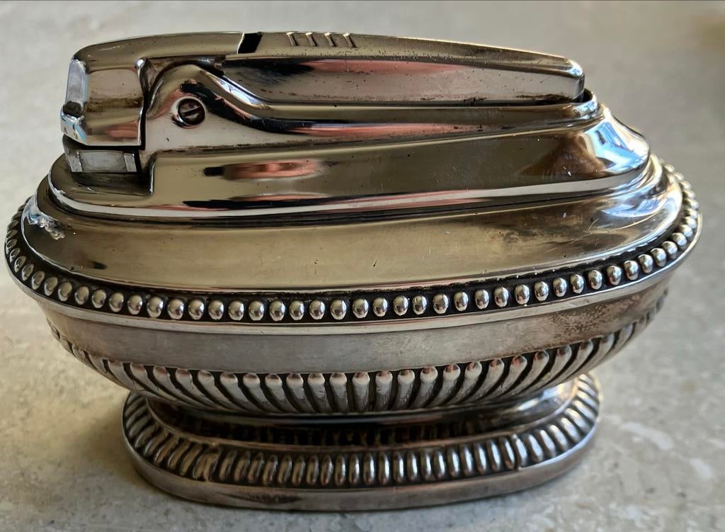 Verzilverde Ronson tafelaansteker - Vintage, Verzamelen, Ophalen of Verzenden, Gebruikt, Aansteker