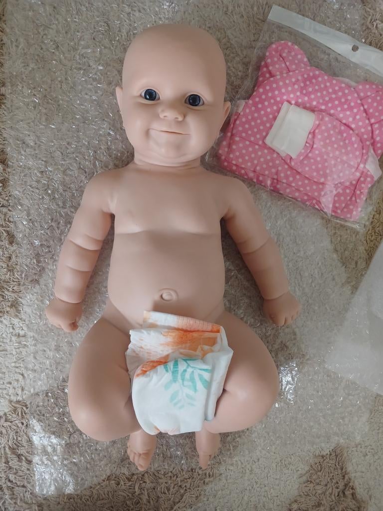 Vullbody siliconen reborn baby meisje 50 cm, Kinderen en Baby's, Ophalen, Zo goed als nieuw, Babypop