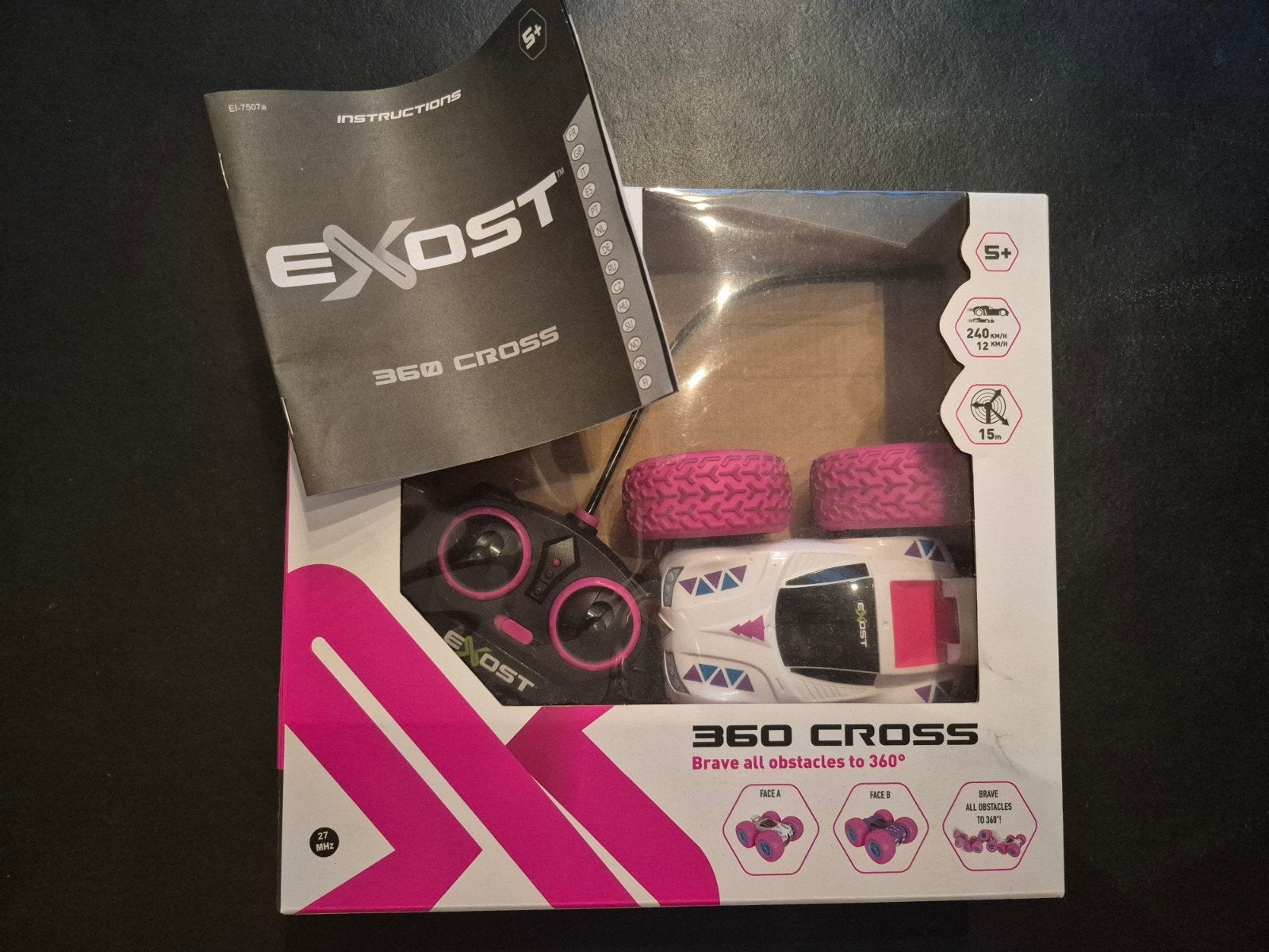 Exost 360 Cross RC Auto - Wit/Roze, Gebruikt, Auto offroad, RTR (Ready to Run), Overige schalen