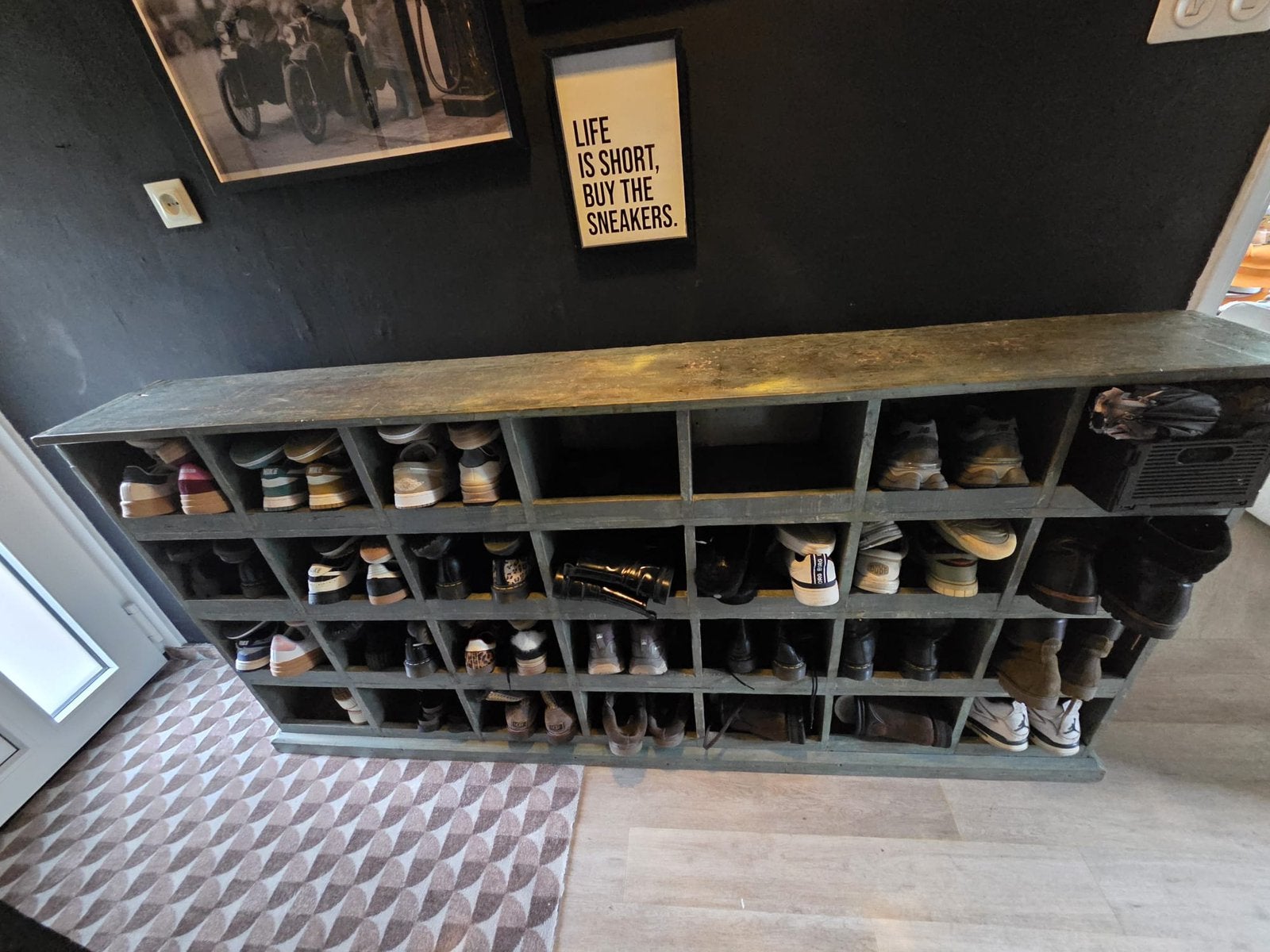 Vintage groene ‘schoenen’kast - Gebruikt, Ophalen, Gebruikt