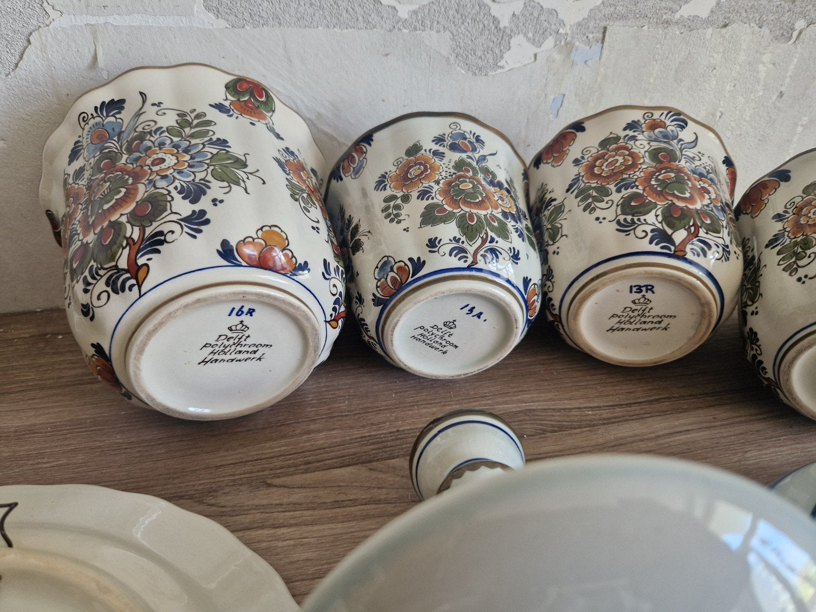 Delfts polychroom aardewerk set - Handwerk Holland, Ophalen of Verzenden