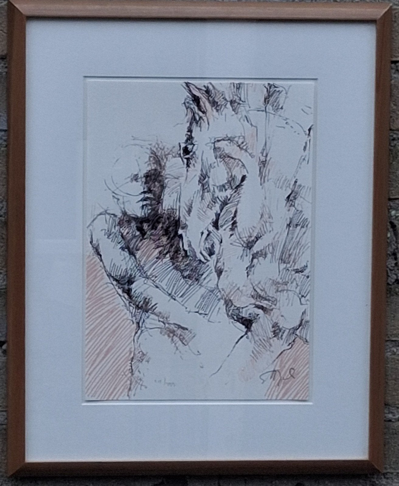 Zeefdruk. Man & Paard. Sign & genummerd.  515/919. 34/45 cm., Gesigneerd, Ophalen, Portret en Figuren, Zeefdruk