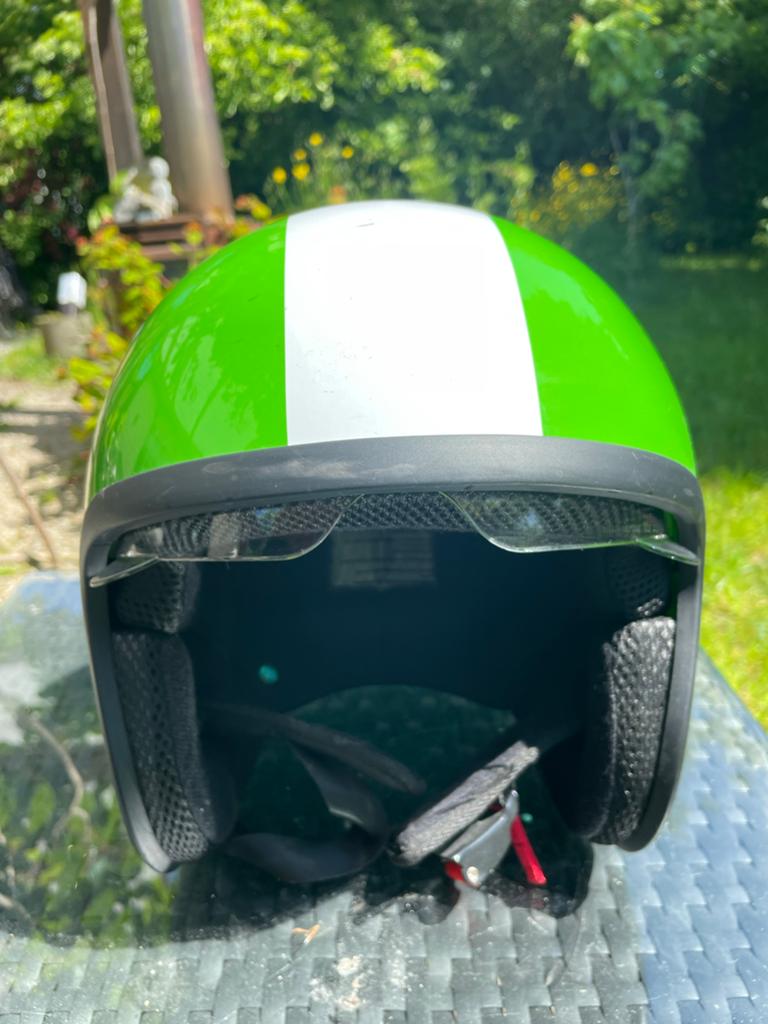 Groene scooterhelm met vizier - Zo goed als nieuw, Ophalen of Verzenden, Zo goed als nieuw, Medium