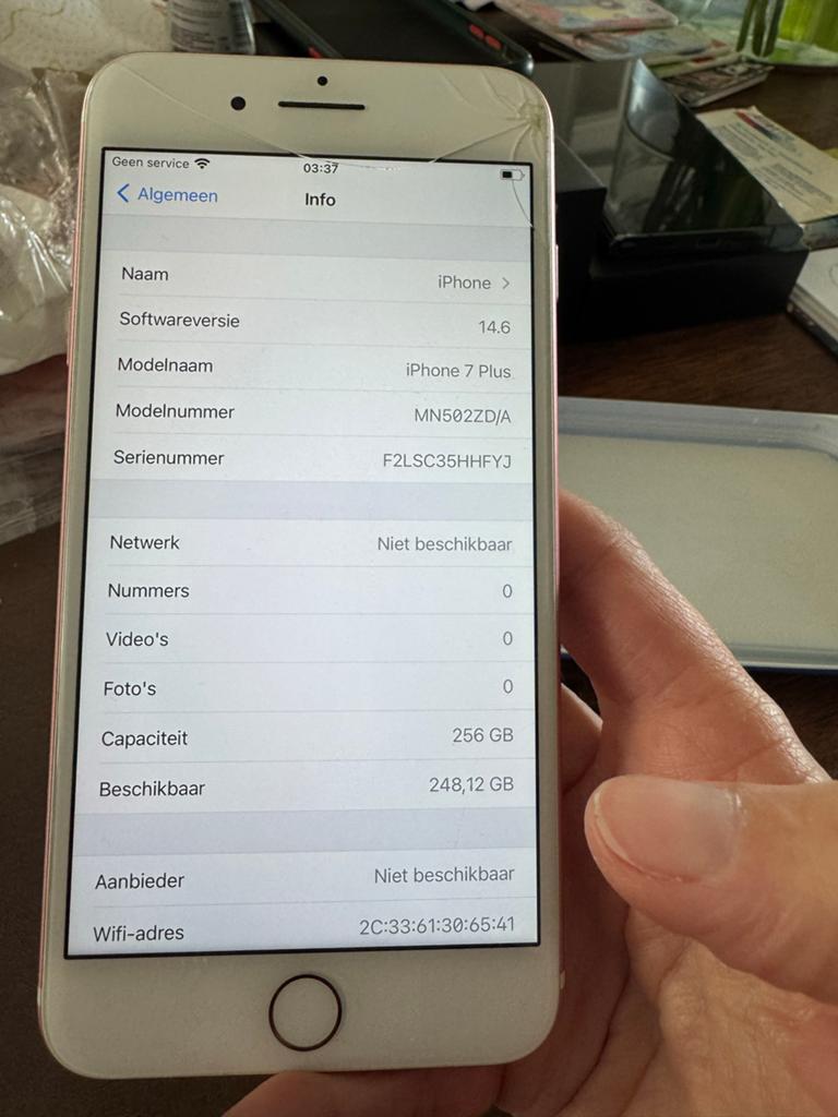 iPhone 7 Plus Rosé 256GB - Batterij 74%, Telecommunicatie, Mobiele telefoons | Apple iPhone, Gebruikt, IPhone 7 Plus, Zonder abonnement